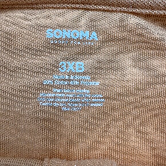 Sonoma Mens 3XB Orange Polo Golf Shirt Short Sleeve Classic Fit - Picture 5 of 9